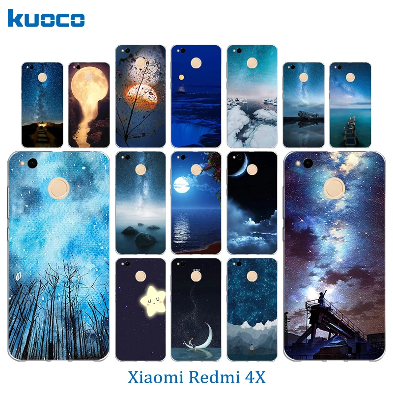 5.0 inch For Xiaomi Redmi 4X Phone Case Night Sky Pattern Back Cover Silicon Soft TPU Capa Anti Knock Protect Shell |