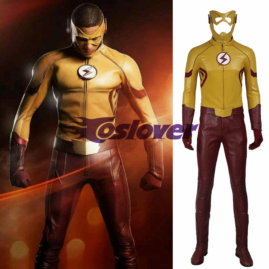 をフラッシュシーズン3キッドフラッシュ衣装コスプレウォーリー西大人男性衣装スーパーヒーローハロウィンパーティー服男性面白いdress Kid Flash Costume Flash Costumethe Flash Costume Aliexpress