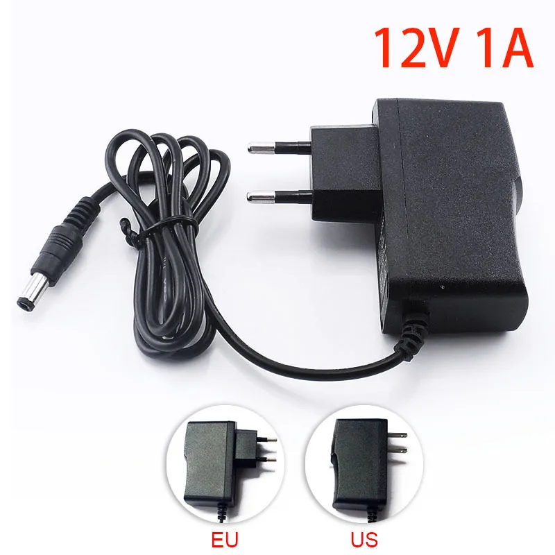 AC 100V 220V к DC 12V 5V 9V 1A 2A 3A 2000ma адаптер питания зарядное устройство адаптер 5,5mm x2.1 2,5mm для CCTV светодиодный светильник - Цвет: 12 V 1A  5.5mm2.1MM