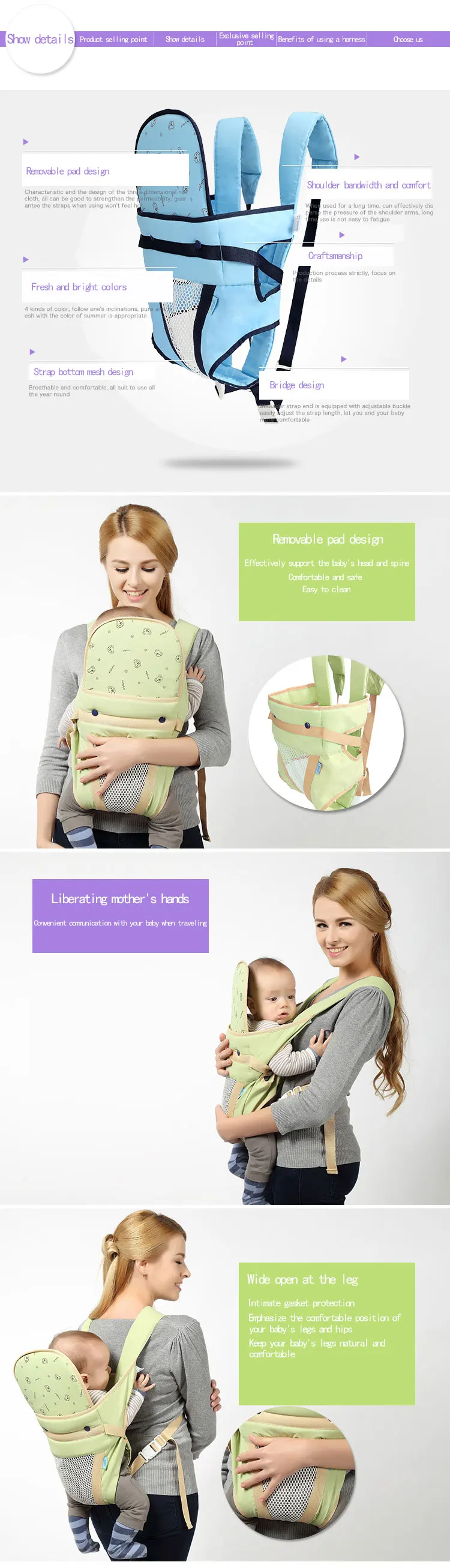 Летний дышащий сетчатый рюкзак с простым плечом, легкий передний бандаж для беременных, переноска Hanimom