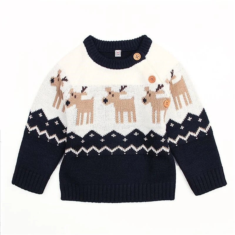 LILIGIRL Рождественский олень детская Вязание свитер верхняя одежда для маленькие девочки и мальчики теплое пальто с героями мультфильмов кашемировые свитера