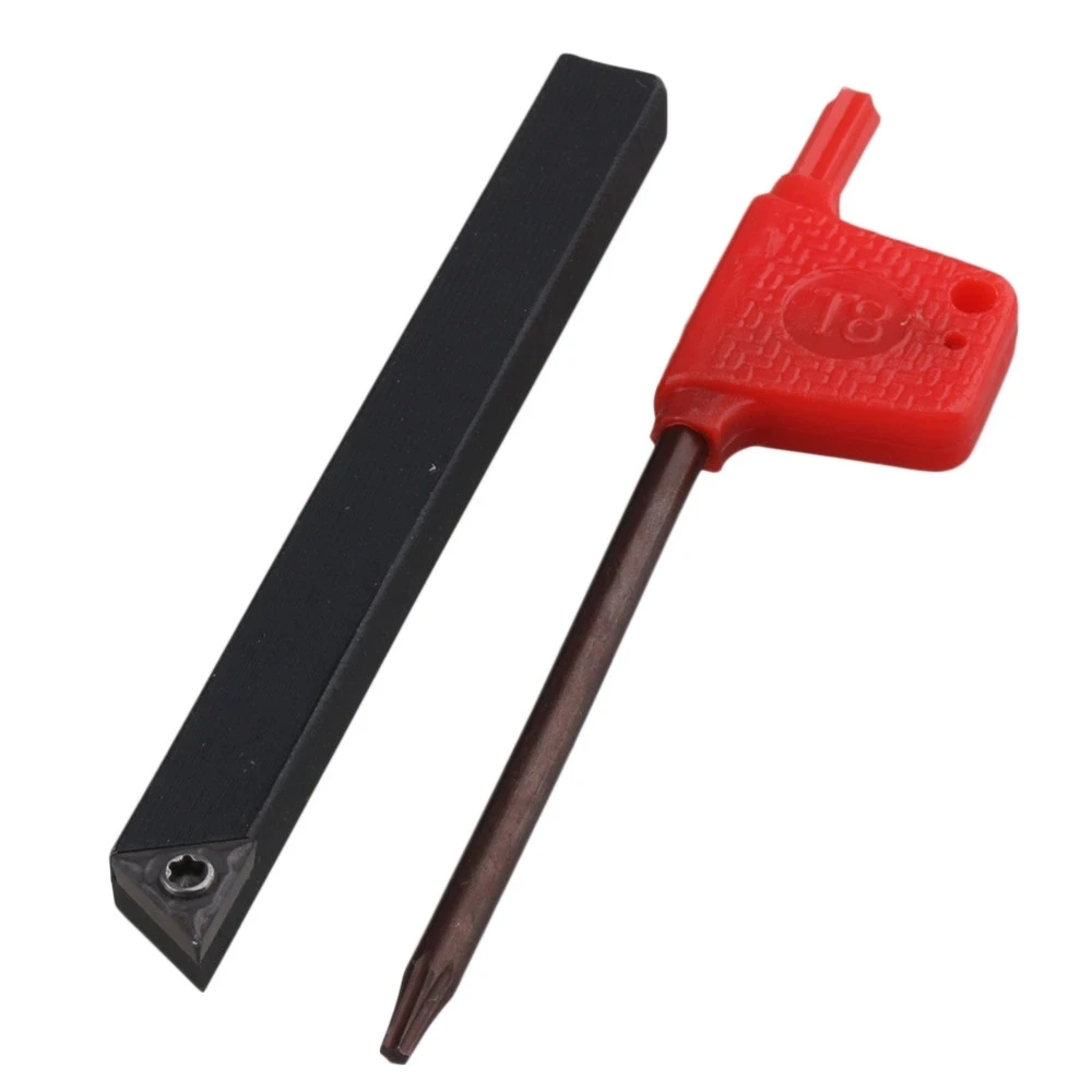 Left 45 Steel 90 Degree Cylindrical Turning Lathe Tool Holder 6x8mmin