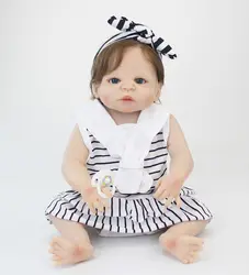 55 см полный силиконовые кукла новорожденного ребенка водостойкие средства ухода за кожей 22 "винил новорожденных принцесса для маленьких