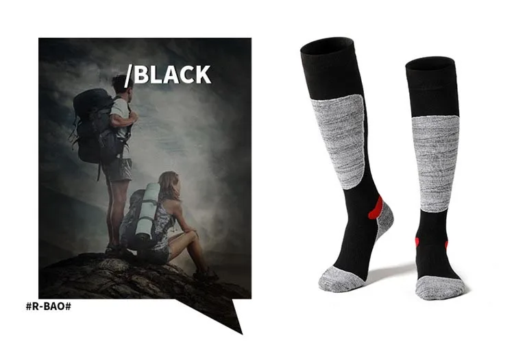 Утолщенные термоноски, длинные носки для зимнего велоспорта, лыжного туризма, сноуборда для мужчин и женщин, уличные треккинговые спортивные носки, термоноски