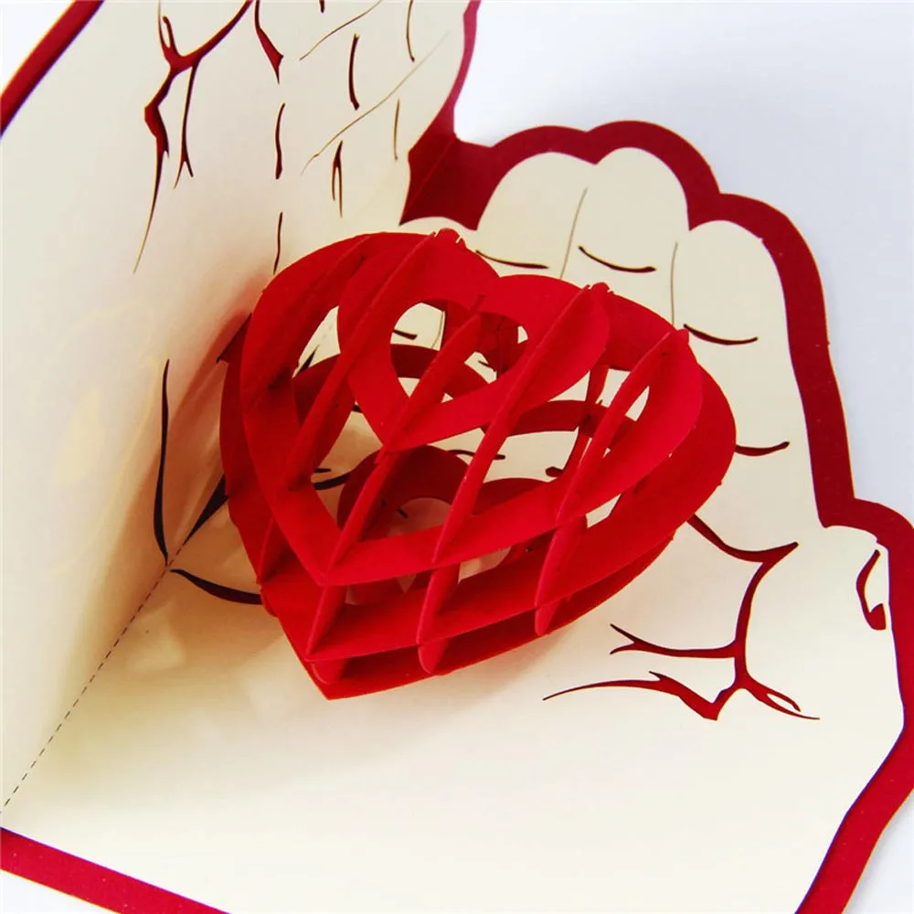 3D всплывающие карты валентинка влюбленный с днем рождения поздравительные открытки для юбилея Carte Se Voeux# B0