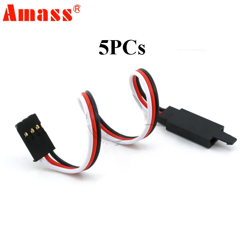 

5PCs Original Amass Futaba 60 Core Steering Servo Extension Cord Cable w/ Anti-loose Buckle 15/30/45/60/90CM For RC PFV Drone