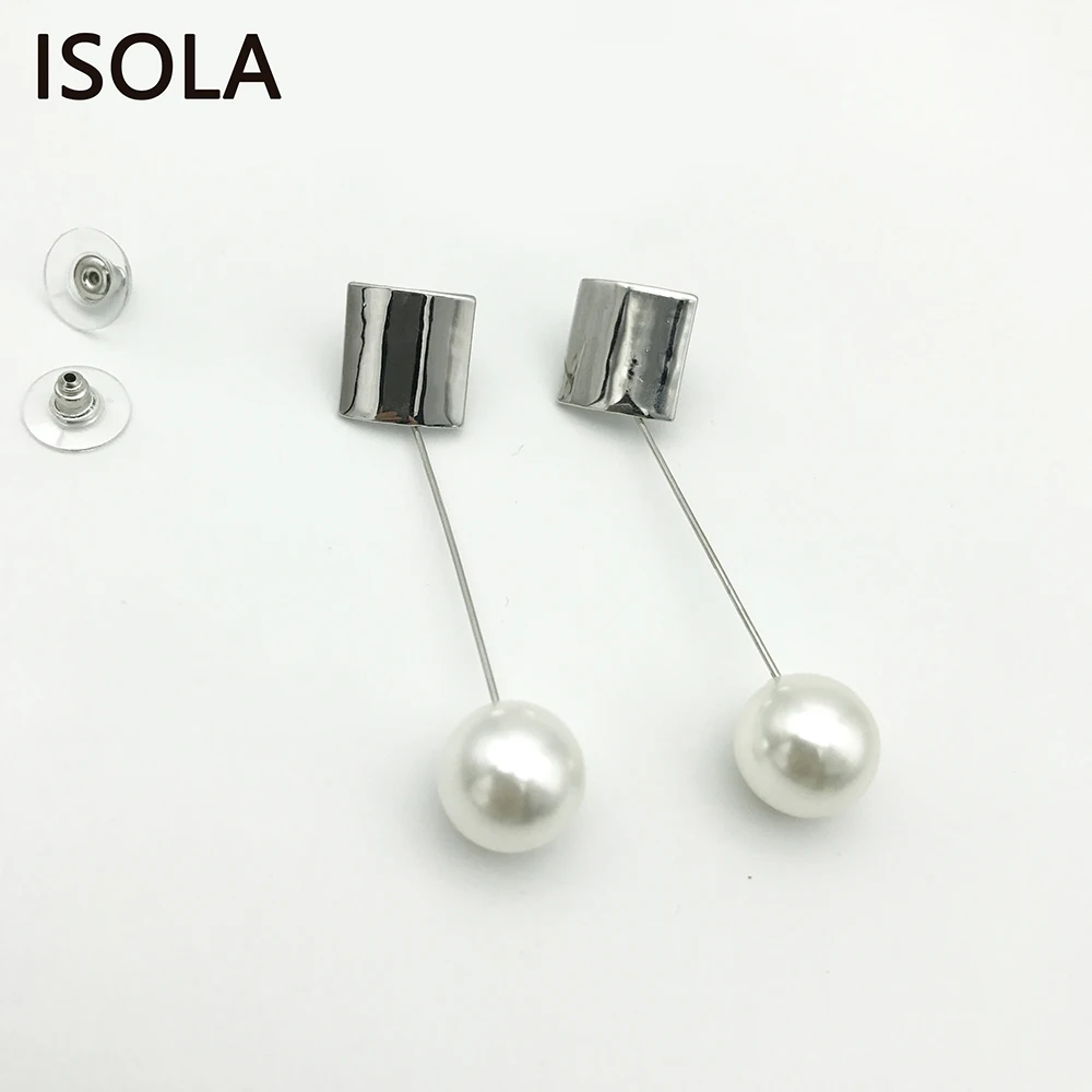 

ISOLA Simple But Elegant Pearl Long Earrings Fashion Fantastic Graceful Refined Attractive Statement Drop Earrings For Wife