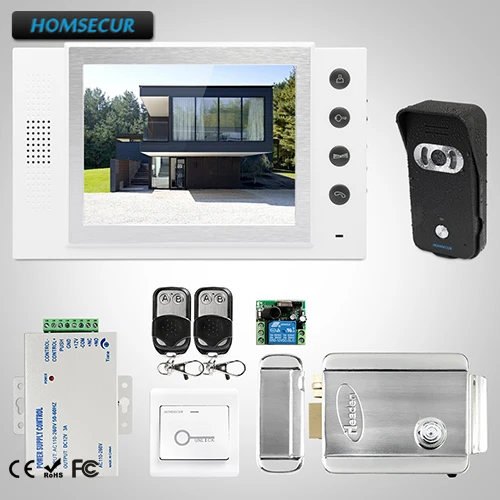 

HOMSECUR 8" Hands-free Video&Audio Smart Doorbell+IR Night Vision for Apartment TC021-B + TM801-W