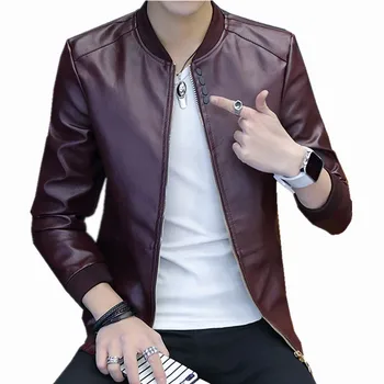 

New Men PU Leather Jacket Coat Men Autumn Winter Fashion Casual Leather Jacket Leather Coat Men Top Quality