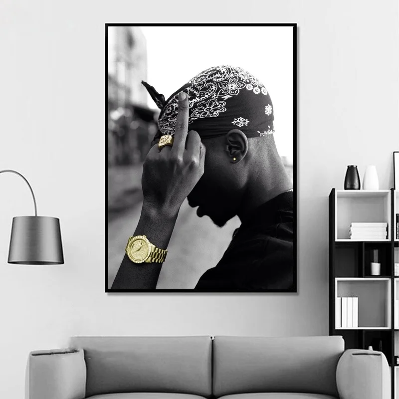 Billige Tupac Sänger Musik Poster Hüfte Hop RapPrint Musik Band Star Poster Wand Kunst Malerei Room Home Decor Leinwand Druck A24