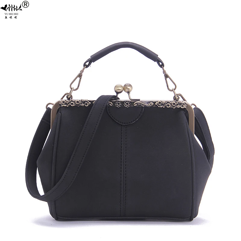 Us 20 45 50 Off Vintage Fashion Women S Handbags Kiss Lock Framed Clutch Bag Bags Shoulder Crossbody Frosted Pu Leather Lady In