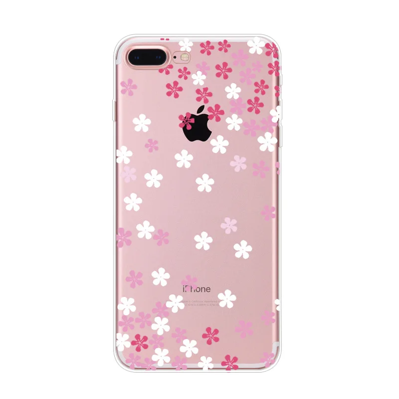 2018 Новый рождественский снежинка телефон для Iphone X 8 5 5S 6 6s 7 Plus Персиковый Цветок