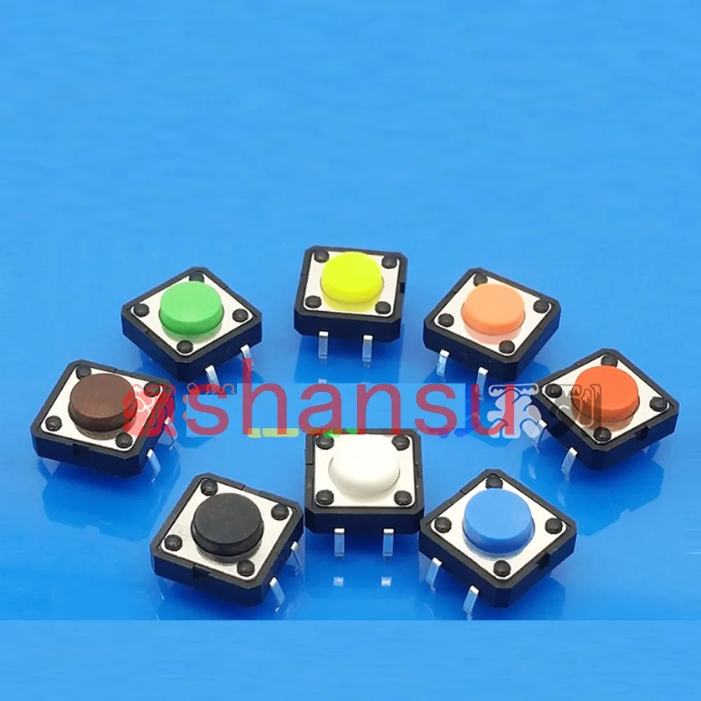 Free shipping 12*12*9MM Light touch switch 4 feet Micro switch DIP Key switch 12x12x9MM Vertical