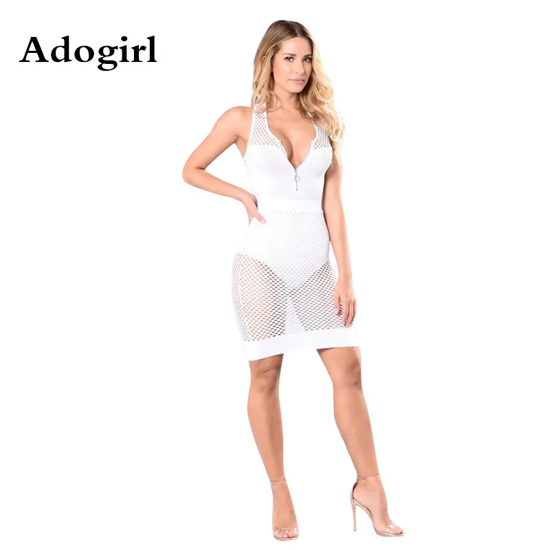 white sheer bodycon dress