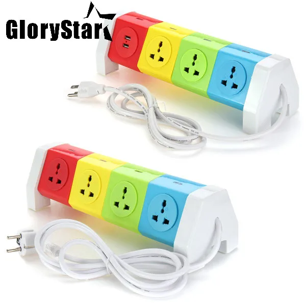 

Glory ALD-4W8KLU 250V Rotating Socket Patch Panel USB Plug Board Power Strip AU Pluge