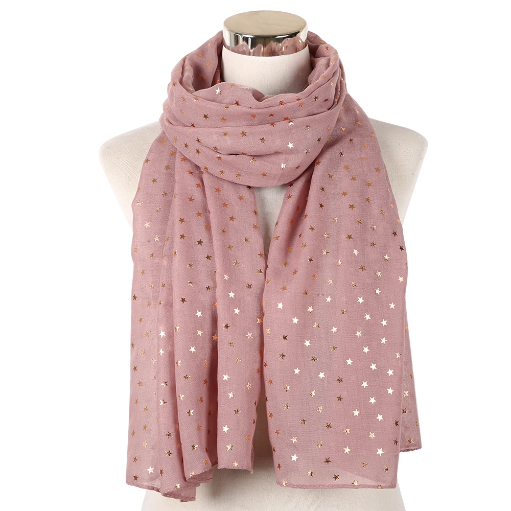 FOXMOTHER Модный женский розовый темно-синий фольгированный золотой шарф со звездами блестящие шарфы женские шали