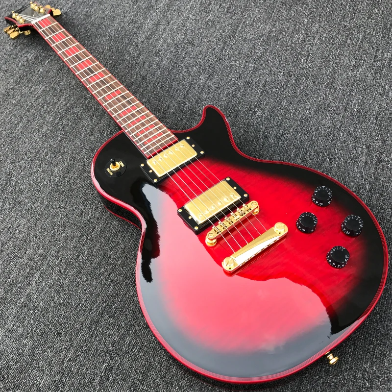 Red binding & Red Inlay Custom shop Electric guitar with Flamed Maple
