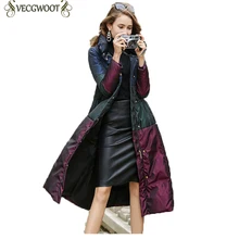 Новинка, высокое качество, зимний пуховик на белом утином пуху, для женщин, тонкий, большой размер, теплый, парка, пальто, длинные колени, пуховик для женщин, WYT291