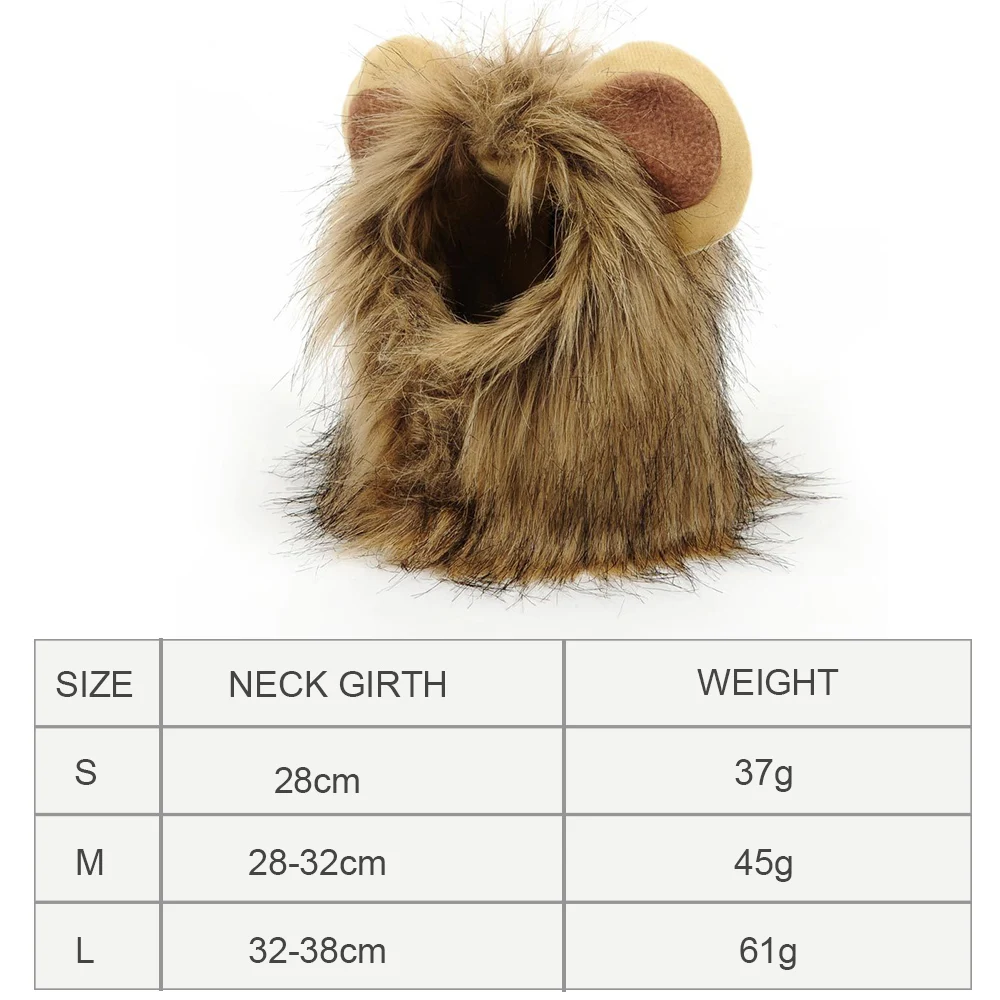 Pet Lion Hair Wig Cap For Dogs Cats Clothes Funny Cat Cosplay Lion Mane For A Cat Costumes Halloween Christmas Party Gift