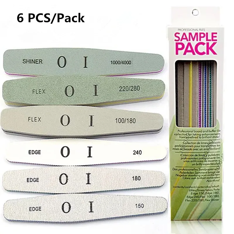 

6 PCS/Set Nail Files 100 180 Disposable Nail Files for Manicure Lime Sanding Buffer Block Tips Nail Gel Polisher Nailart Tools