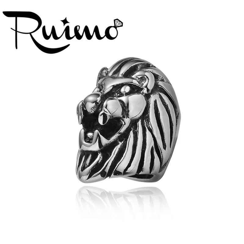 Браслет RUIMO Lion из нержавеющей стали 316l браслет с животными кожаный ювелирные