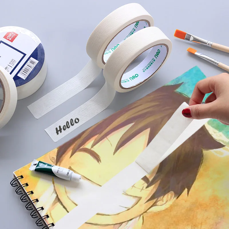 

Masking Tape Adhesive Crepe Paper White 1 Roll 24mm/36mm 20 Yards for Writing Paint Projects Label Office Arts Crafts School
