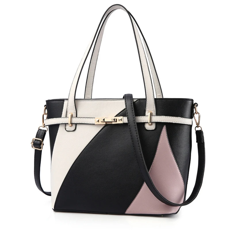 

ACE LOVE brand ladies 2018 large capacity totes colorblock geometric high quality fashion work women crossbody shoulder handbags