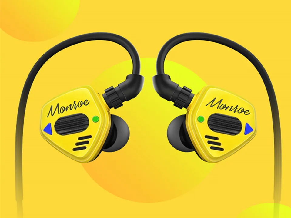 Debauche Bacchus Monroe Dual Dynamic Driver MMCX Detachable HiFi In-ear Earphone - Цвет: Yellow