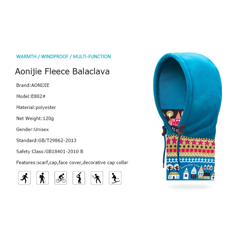 AONIJIE الرجال النساء البوليستر الصوف بيني أقنعة Skullies تشغيل النارية التزلج الدراجات الشتاء القبعات قبعات الوجه قناع