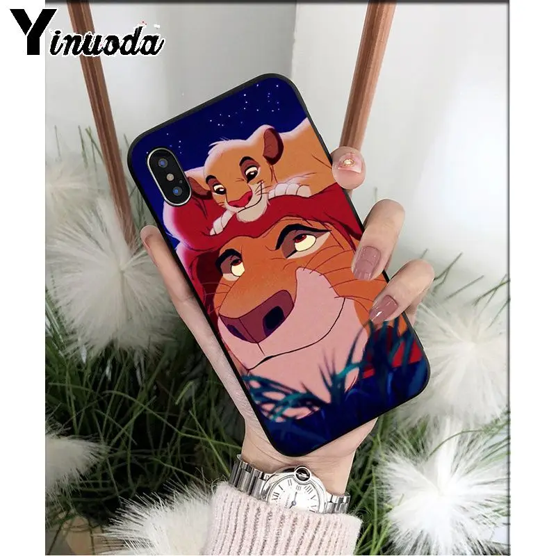 Yinuoda Lion King Simba TPU Мягкий силиконовый черный чехол для телефона iPhone 5 5Sx 6 7 7plus 8 8Plus X XS MAX XR