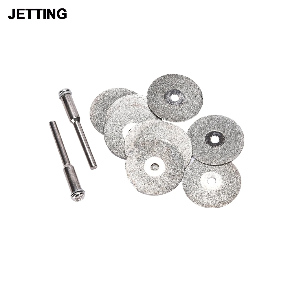 10 PCS 22mm Emery Diamond Cutting blades Drill Bit+2 Mandrel For Dremel