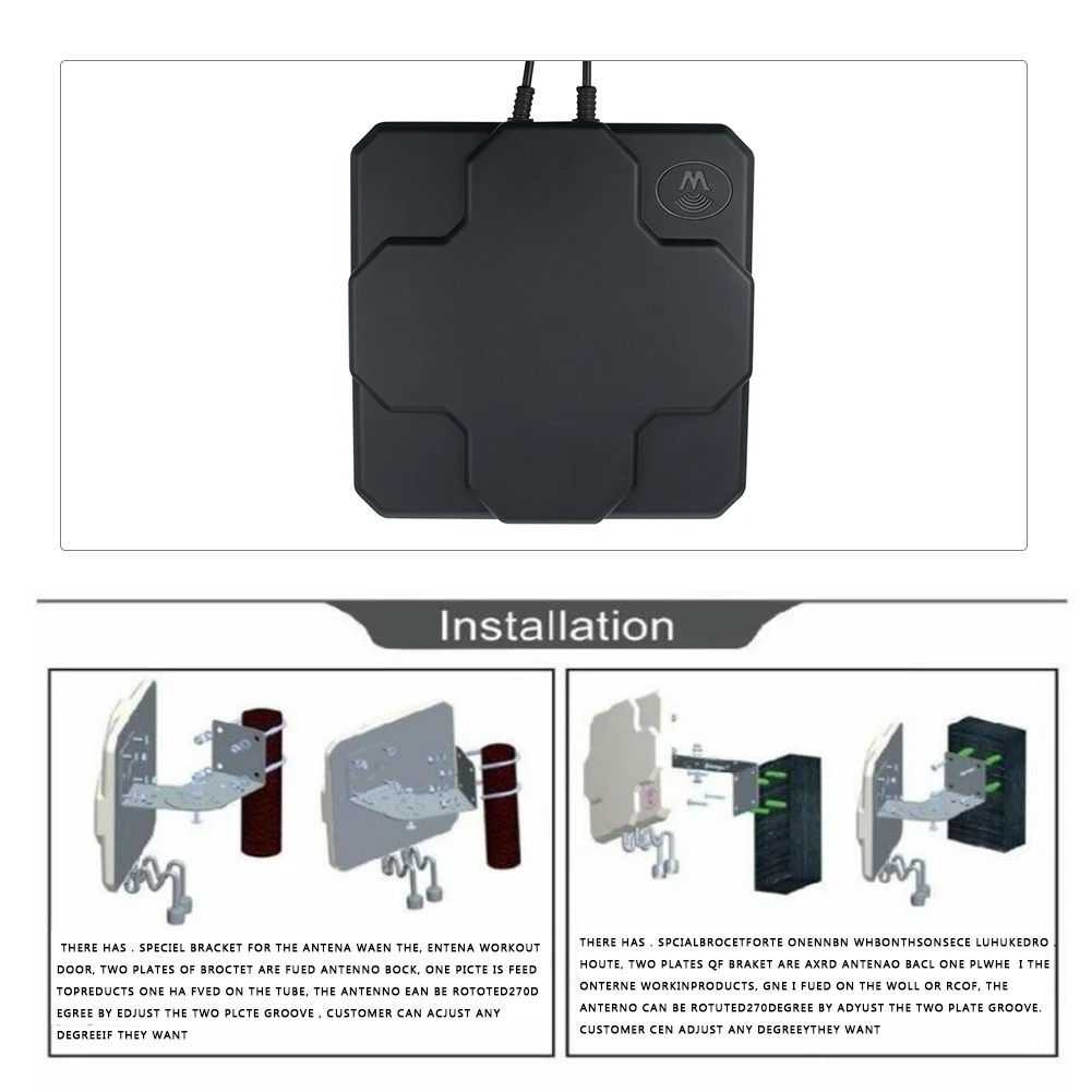 2*22dBi outdoor 4G LTE MIMO antenna,LTE dual polarization panel antenna SAM -Male connector