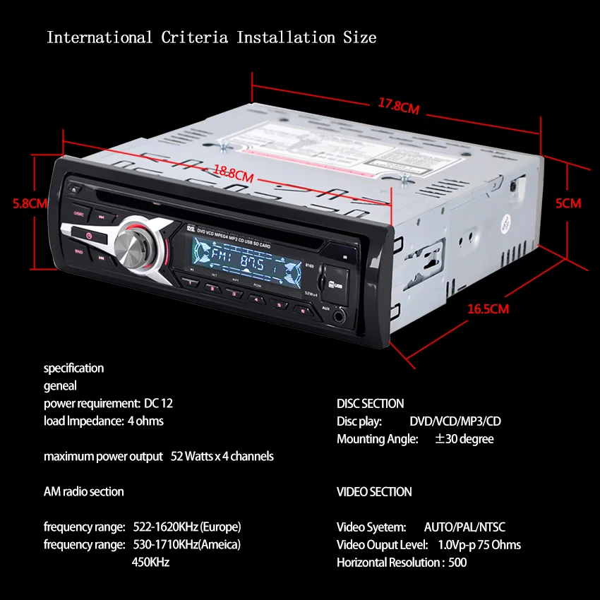Универсальный один Din автоматический воспроизведение памяти Высокий/бас электронный контроль автомобиля стерео автомобиль радио CD плеер/DVD плеер 8619