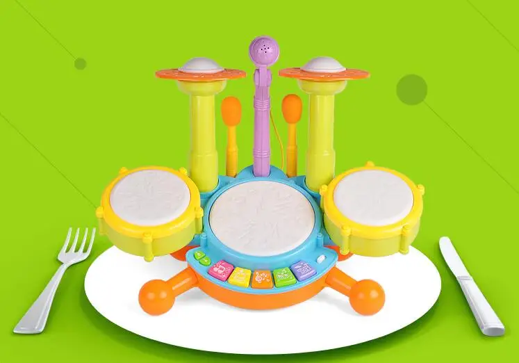Барабаны Электрический свет игрушечные лошадки Джаз Детские раннего обучающая головоломка музыка Ming Музыкальные инструменты хорошее