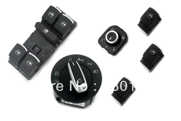 Chrome Euro Interior Switch Set AUTO For VW Volkswagen Golf Jetta MK5