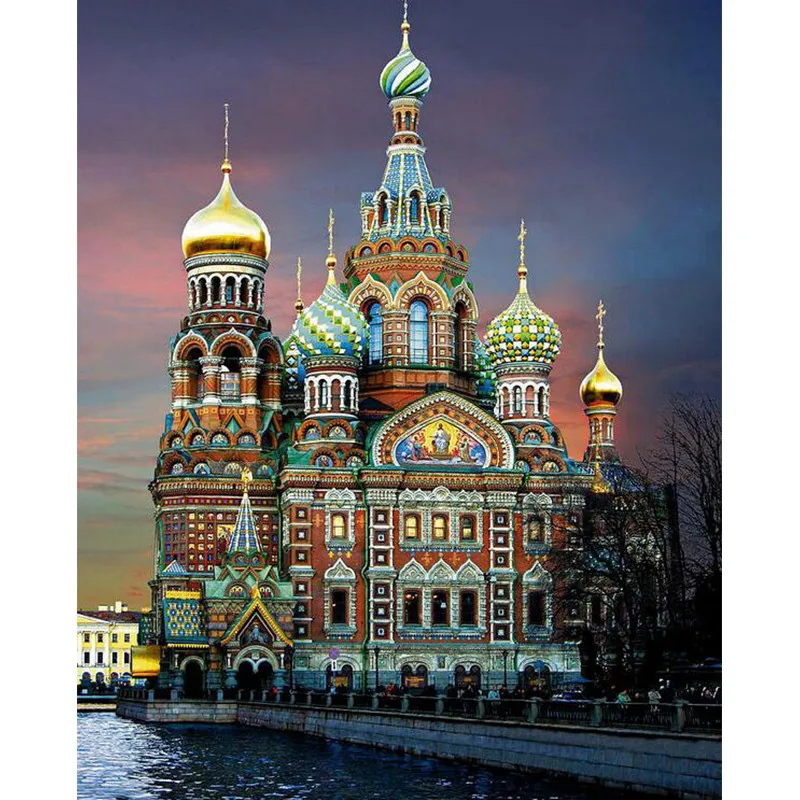 

Urijk Frameless Pictures Painting By Numbers DIY Digital Oil Painting On Canvas Home Decoration Wall Art Building Moscow Castle