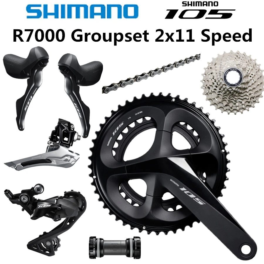 シマノ105 R7000グループセット105 R7000ディレイラー道路自転車50-34 52-36 53-39t 165 170 172.5 175ミリメートル25t 28t 30t 32t 34t R7000