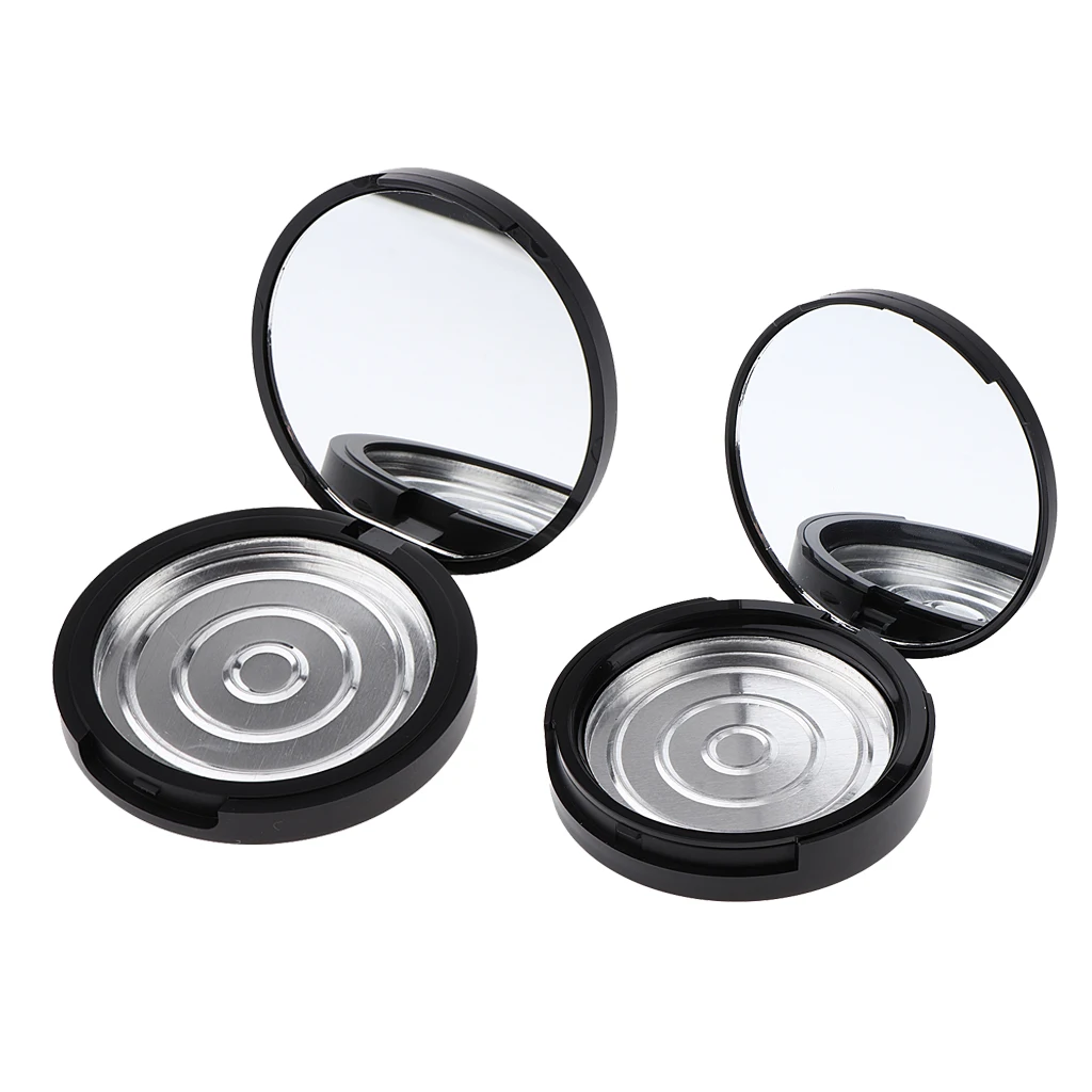 2 Pack Compact Empty Makeup Palette Cases with Mirror for Eye Shadow, Blush, Bronzer