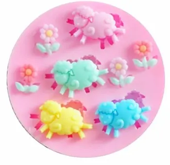 

Animal Sheep Flower Shape 3D Silicone Cake Mold Tools Soap Chocolate Mould For The Kitchen Baking Clay Mold Gift