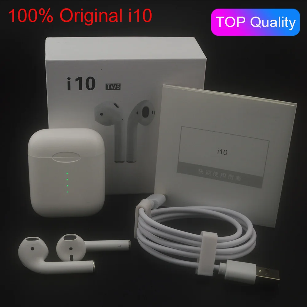 

Original i10 TWS i10 Earphone Super Bass Stereo Auto Turn On/off Wireless Charging Bluetooth 5.0 Earbuds with HD Mic PK i12 tws