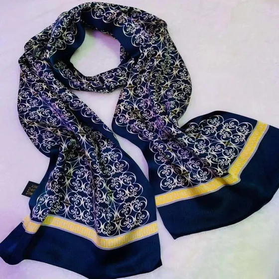 Винтажный шелковый шарф мужской модный цветочный узор с узором пейсли двухслойный Шелковый Атласный шейный платок#4091 - Цвет: 56