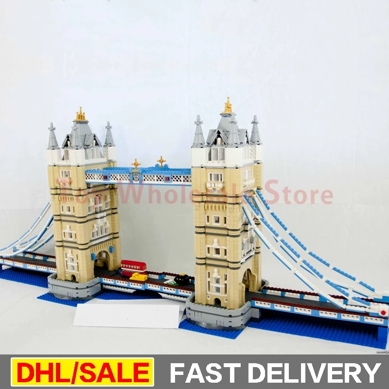 

LEPIN 17004 City Street London bridge Model Building Kits Assembling Brick Educational Gift lepins Toys Clone 10214
