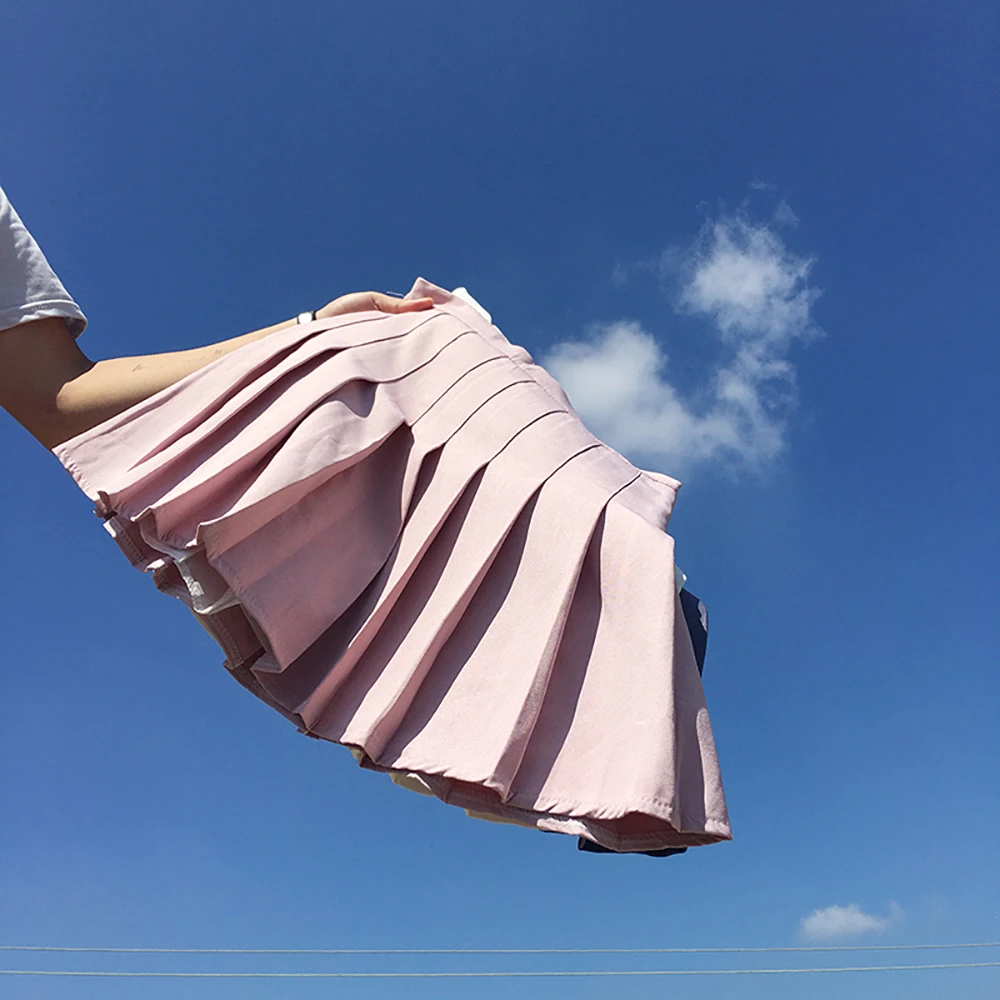 Для женщин Высокая Талия плиссированная юбка новый плюс Размеры шорты юбки 2019 Лето линия солнце школа женский корейский элегантный юбка