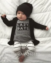 2016 Autumn New baby boy clothes set unisex cotton long sleeved T shirt letters T shirt