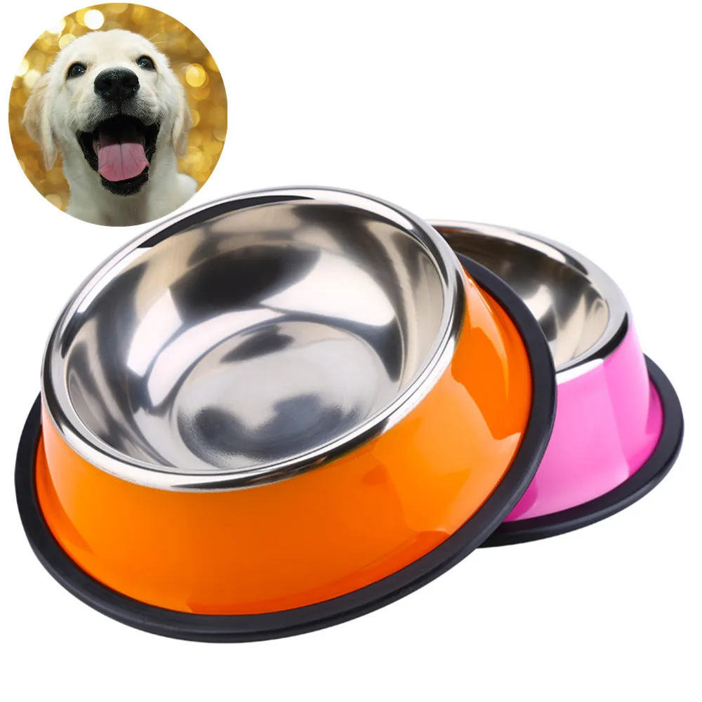 New Dog Bowl Stainless Steel Anti skid Pet Dog Cat Food Water Bowl Pet