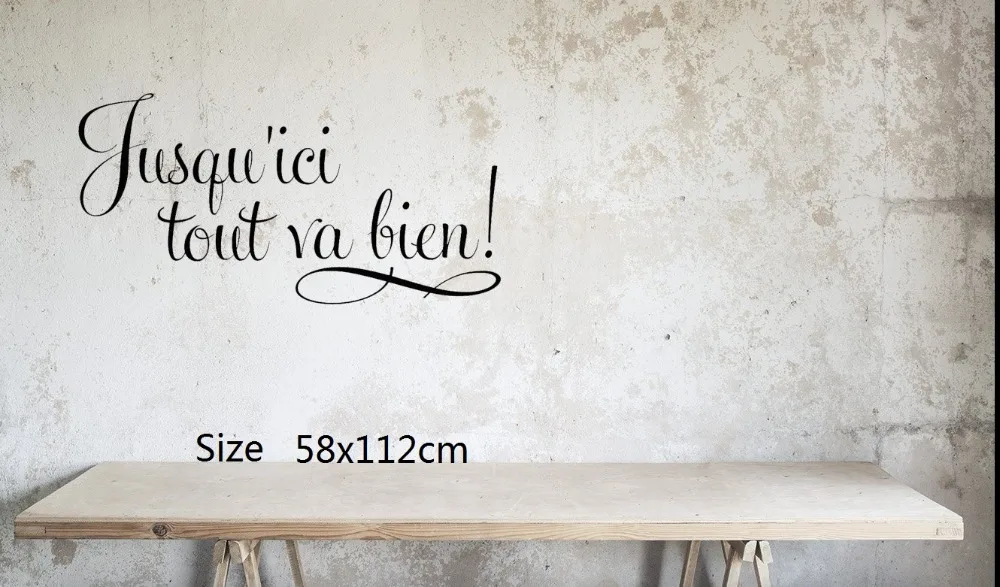 Jusqu Ici Tout Va Bien Vinyl Sticker Removable Decals French Wall Quote Citation En Francais Wall Decal Wall Art Wall Decor Wallpapers Aliexpress