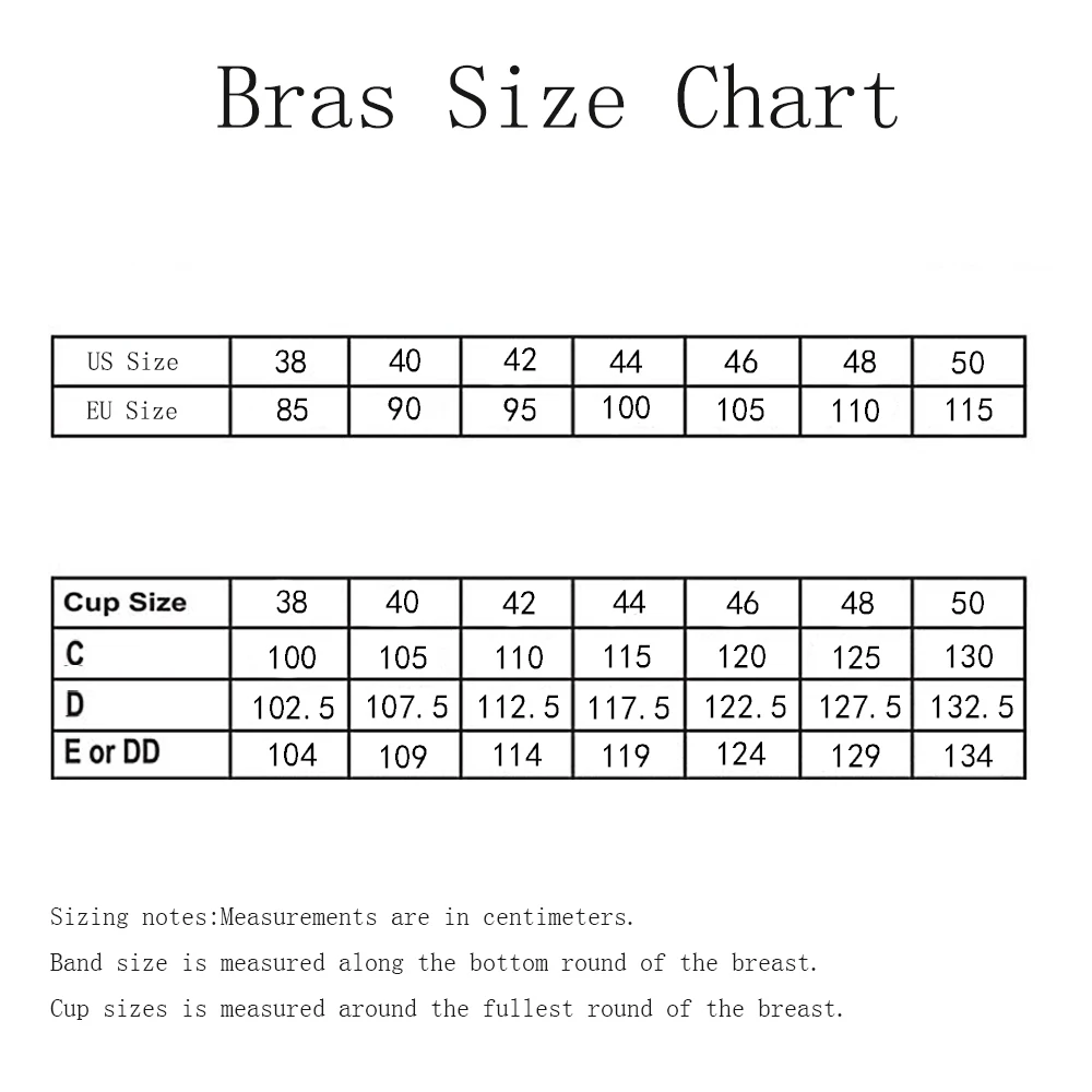 bra size chart