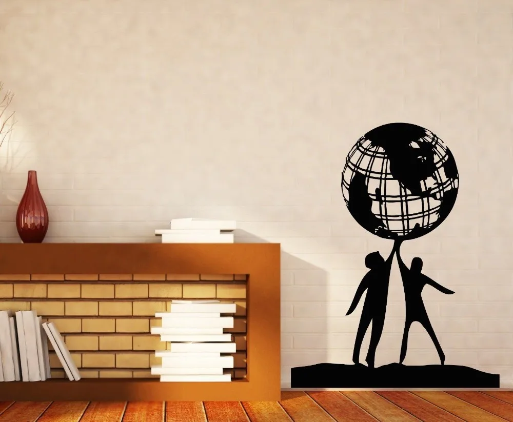 Free-mail-People-World-Friendship-Earth-Globe-Planet-Peace-Vinyl-Wall-Sticker-home-decor-Wall-Decal (1)