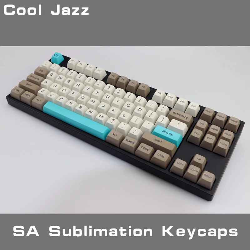 Крутой Джаз ретро бежевый 134 ключа SA PBT Keycap сублимационный ключ колпачок Cherry MX