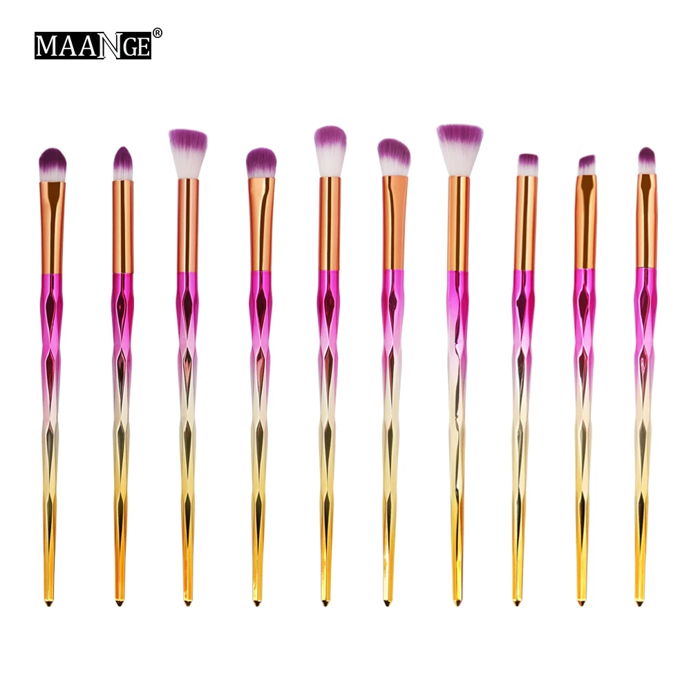 

4/10Pcs Diamond Makeup Brushes Set Eye Shadow Eyebrow Blush Blending Powder Lip Concealer Fan Cosmetic Beauty Brush Tool Kit New
